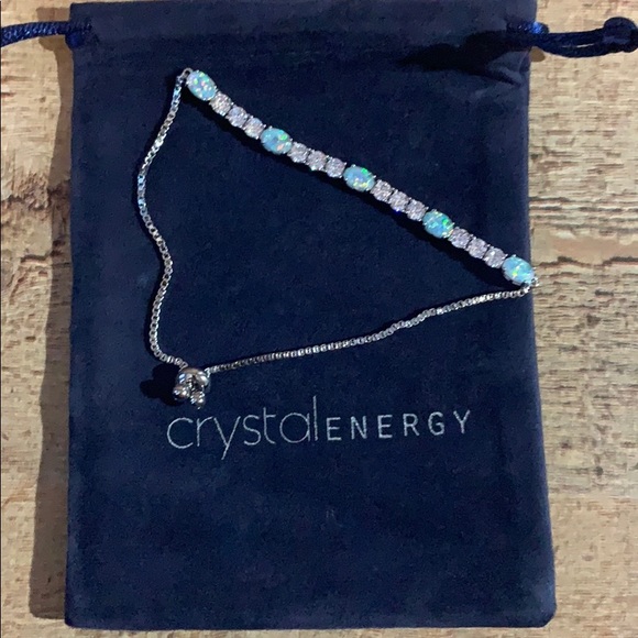 Fiery Opal Tennis Bracelet 18k white gold plating - Picture 5 of 5